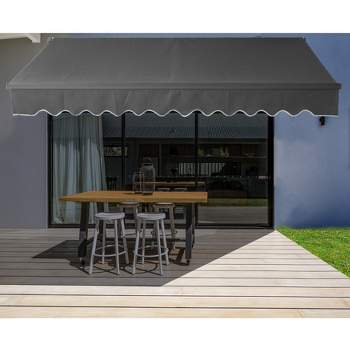 ALEKO 20 x 10 feet Motorized Black Frame Retractable Home Patio Canopy Awning 20'x10'