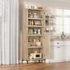 71 Inch Tall Storage Cabinet with Glass Doors, Kitchen Pantry 5 Tier Bathroom Cabinet with 4 Doors Adjustable Shelves - 4 of 4