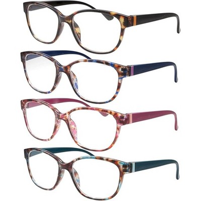 4 Pairs High Magnification Power Womens Reading Glasses - Cat Eye Readers +6.00