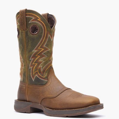 Men's Rebel by Durango Dark Chestnut and Hunter Green Western Boot