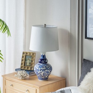 KTMBDW Chinoiserie Classic LED Table Lamp, Ceramic Vase Bedside Lamp for Bedroom, Living Room, Office, Blue & White - 1 of 4