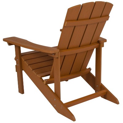Charlestown Teak Poly Resin Adirondack Chair Set for Outdoor Relaxation