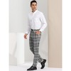 Lars Amadeus Men's Casual Slim Fit Flat Front Skinny Plaid Dress Pants - 4 of 4