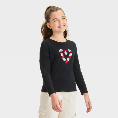 Girls Long Sleeve Flip Sequin T shirt Cat Jack Target