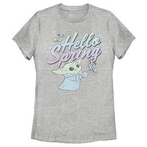 Women's Star Wars The Mandalorian Grogu Hello Spring T-Shirt - 1 of 4