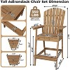 Outdoor Adirondack Barstools with Connecting Tray, Tall Adirondack Chairs Bar Chairs, Bar Height Adirondack Chairs Set of 2 - 3 of 4