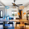 Parrot Uncle 52" Modern Crystal Ceiling Fan with Light and Remote - 3 of 4