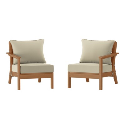 WestinTrends Avalon Outdoor Patio HDPE Loveseat Sofa with Patio Cushions
