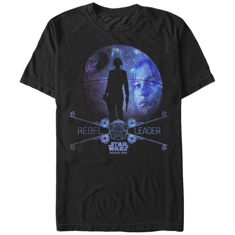 Men's Star Wars Rogue One Jyn Death Star Galaxy T-Shirt, 1 of 5