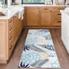 Washable Modern Floral Rug Non Slip Low Pile Rug Soft Contemporary Throw Floor Cover Foldable Indoor Carpet for Living Room Bedroom - 2 of 4