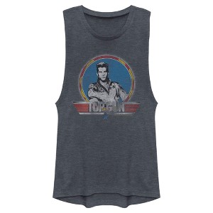 Juniors Womens Top Gun Retro Iceman Festival Muscle Tee - 1 of 4