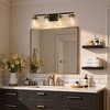 DORESshop 27 in. 4 Light Bathroom Vanity Light, Modern Black and Gold Bathroom Lights Fixtures Over Mirror with Clear Glass Shade - 3 of 4