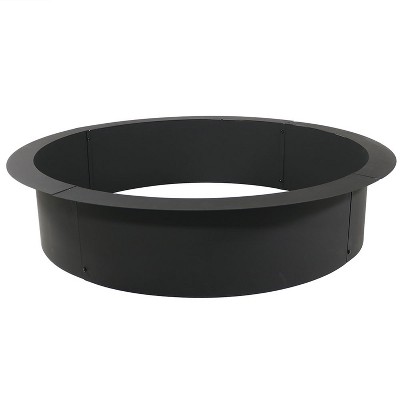 Sunnydaze 42-Inch Black Steel Fire Pit Ring Insert