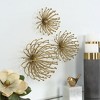 Uttermost Aga Gold Metal Wall Decor Set/3 - Modern Floral Motif Metal Art, Brass Finish, Sizes 11x7x11 inches - 3 of 4