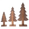 Transpac Wood 22.75 in. Brown Christmas Tree Set of 3 - 3 of 4