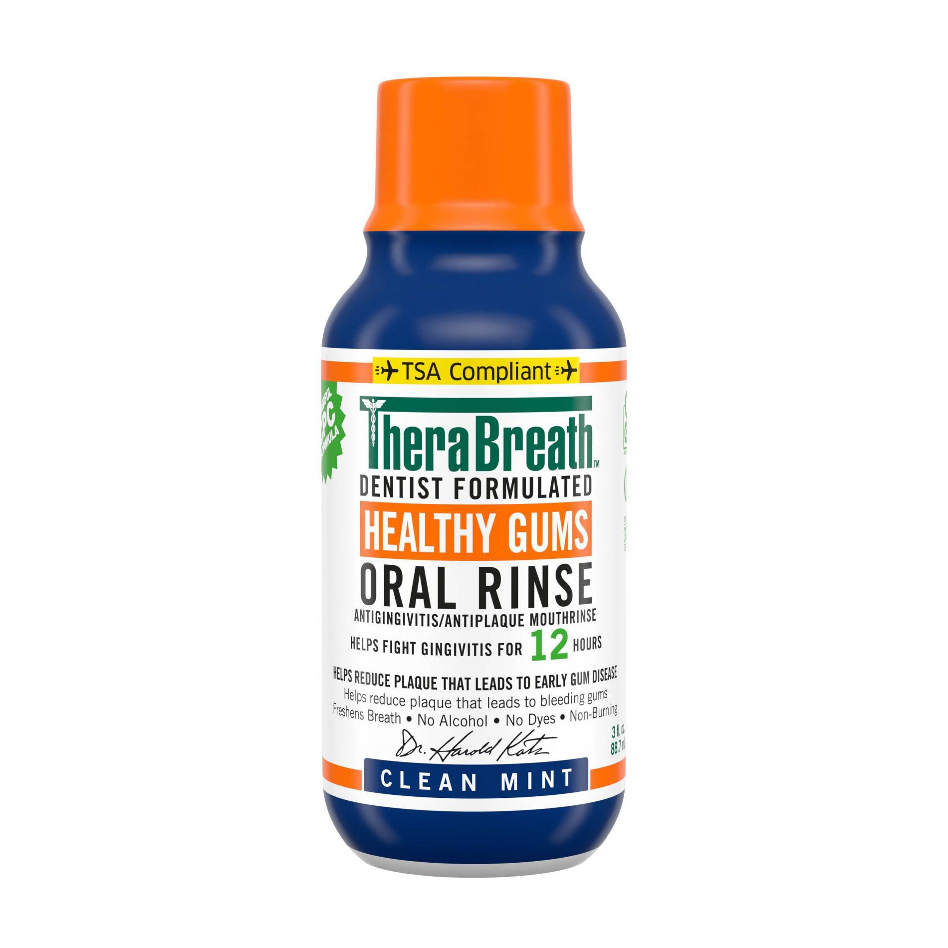 TheraBreath Healthy Gums Mouthwash Antigingivitis - Clean Mint - Travel Size - 3 fl oz