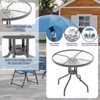 Coolmee 6 Pieces Outdoor Dining Set with Umbrella, Patio Table and 4 Folding Chairs with Umbrella, Tempered Glass Top Dining Table - 4 of 4