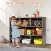 Costway 3-tier Open Bookcase 8-Cube Bookshelf Storage Display Cabinet French Oak Gray/White/Yellow/Natural/Blue/Green - 4 of 4