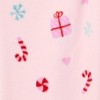 Carter's Just One You® Toddler Girls' 3pc Christmas Candy Cane Long Sleeve Poly Fleece Pajama Set - Pink - 4 of 4