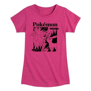 Girls' - Pokémon - Umbreon and Espeon Grid Fitted Short Sleeve Graphic T-Shirt - 1 of 4