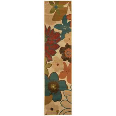 1'10"x7'6" Erica Bold Floral Rug Ivory/Gold