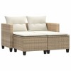 vidaXL Patio Sofa 2-Seater with Stools Beige Poly Rattan - 2 of 4