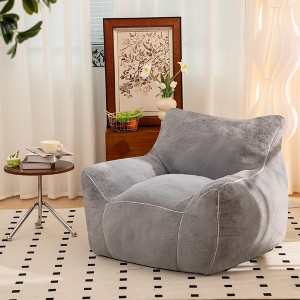 Lyngins Faux Fur Bean Bag Chairs for Kids and Adults,Comfy Lazy Chairs with Back Support and High-Density Shredded Foam for Living Room - 1 of 4