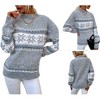 Coolmee Women’s Casual Knit Sweater Leopard Print Knitted Pullover Sweaters Long Sleeve High Neck Jumper Tops - 2 of 4
