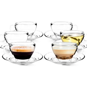 Glass Latte Cup and Saucer - 8.75oz - Set of 6 - 1 of 4