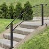 VEVOR Handrails for Outdoor Steps, Fit 1 or 5 Steps Outdoor Stair Railing, Black Wrought Iron Handrail, Flexible Front Porch Hand Rail, Black - 2 of 4