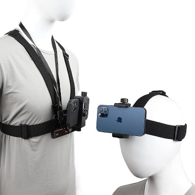 Attop Mobile Phone Chest Strap Harness Mount Head Strap Holder Kit for POV/VLOG, Phone Clip Compatible with iPhone,GoPro Hero 9~1,and Action Cameras