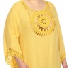 Plus Size Crocheted Fringed Trim Dress  Cover Up - White Mark - 4 of 4