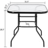 Outdoor Patio Dining Table, Weather-Proof Square Tempered Glass Table, Easy Assembly, Black - 2 of 4