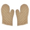 Burlap Natural Oven Mitt Set of 2 - 2 of 4