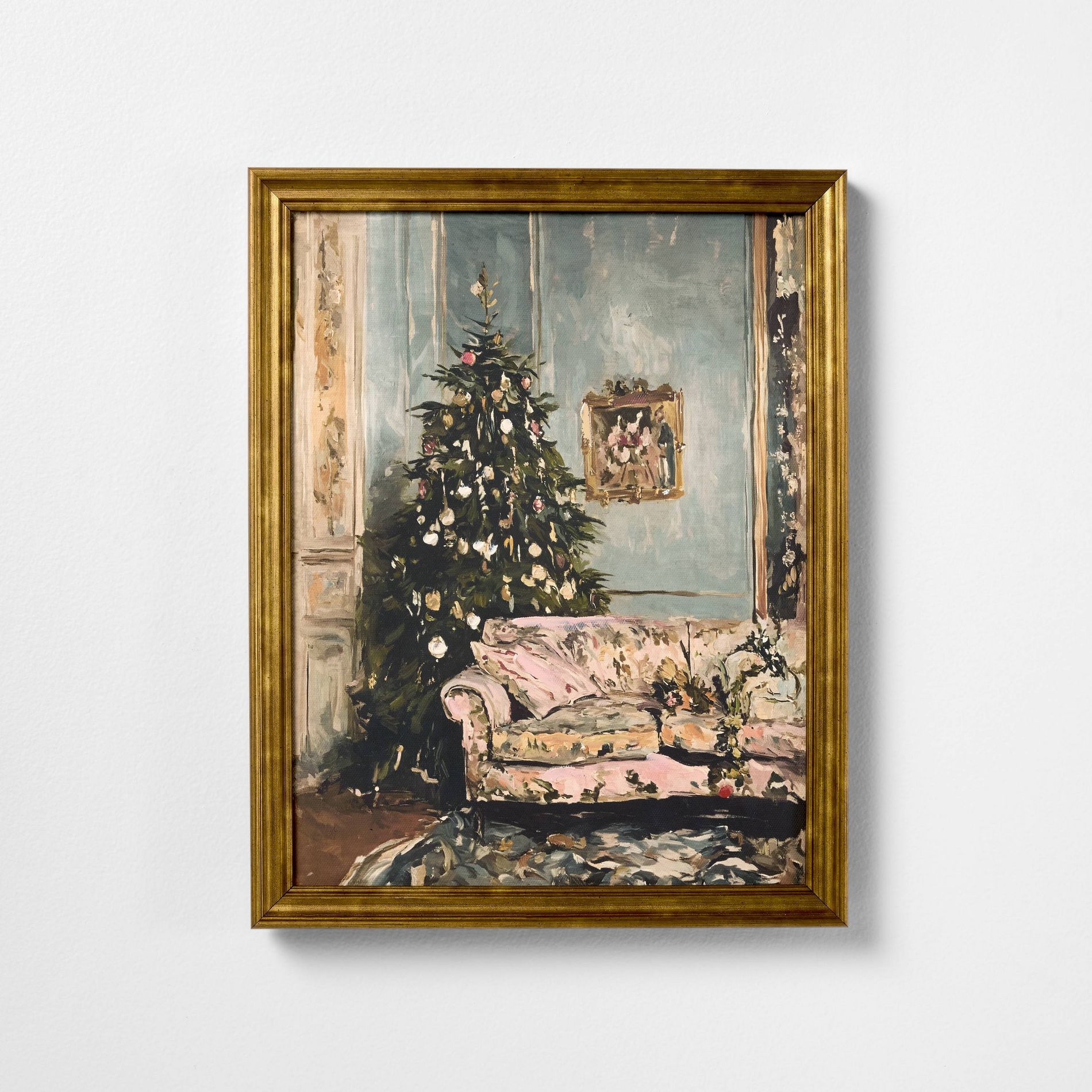 11"x14" Moody Christmas Scene Framed Wall Art - Threshold™ designed with Studio McGee
