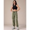 INSPIRE CHIC Women's Y2K Streetwear High Waisted Pockets Casual Long Cargo Pants - 2 of 4