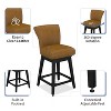 Dyonery Counter Height Swivel Barstool Set of 1 26.8 Inch Modern Faux Leather Barstools Chair for Kitchen Island Solid Wood Legs Brown Bar Stool - 4 of 4