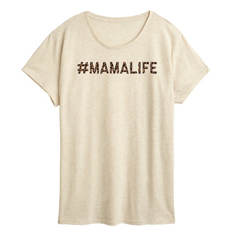 Women's - Instant Message - Mama Life Leopard Print Short Sleeve Graphic T-Shirt - image 1 of 4