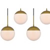 Elegant Lighting Eclipse 7 Lights Brass Pendant With Frosted White Glass - image 3 of 4