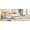 TIRAMISUBEST Upholstered Twin XL/Full XL Size Daybed with LED Belt and Trundle, Modern Daybed Frame Sofa Bed with Slats Support & Button Tufted Design - 4 of 4