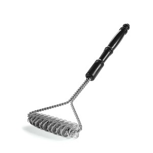 Brushtech Double Helix Grill Brush, 16″ Flat BBQ Grill Cleaner - Bristle‑Free Coil Springs Clean Tops & Sides - Galvanized Steel, Long Reach Handle - 1 of 4