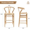 VYNXARIA Fully Assembled Wishbone Barstool,Weave Counter Height Bar Stool for Kitchen Island,Natural - 3 of 4