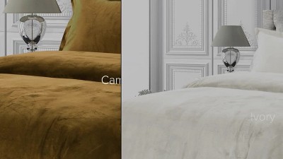 Camel King Velvet Oversized Duvet Set with Microfiber Backing