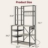 Bakers Rack with Power Outlet, Industrial Microwave Stand with 2 Wire Drawer, Large Coffee Bar Station - 2 of 4