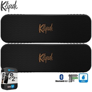 Klipsch Detroit Portable Bluetooth Speaker (Pair) + 2 Year Protection Pack - 1 of 4