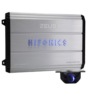 Hifonics Zeus ZXX 2400 Watt Max Class D Monoblock Car Audio Amplifier Amp with Bass Knob and Remote, Variable Crossovers, ZXX-2400.1D, Silver - 1 of 4