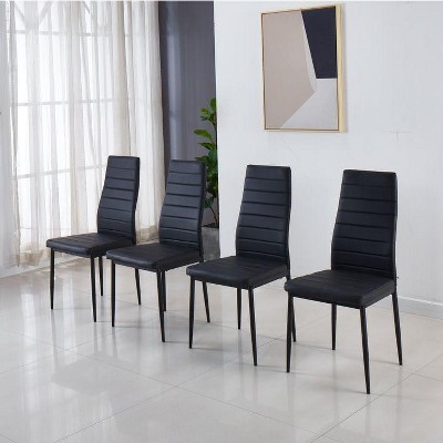 NicBex Set of 4 High Backrest Dining Chair Kitchen & Dining Room Furniture Metal Legs Side Chair