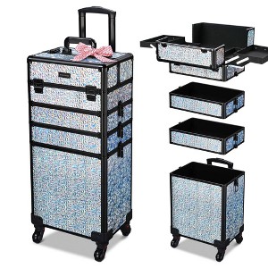 Byootique 4in1 Rolling Makeup Train Case Cosmetic Organizer Wheel - 1 of 4