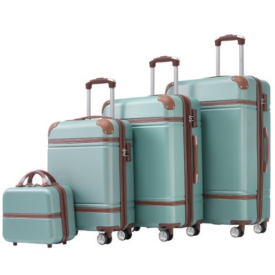4 Piece ABS Luggage Set with Spinner Wheels TSA Lock and Travel Cosmetic Case Lightweight for Vacation - Cuddlewood