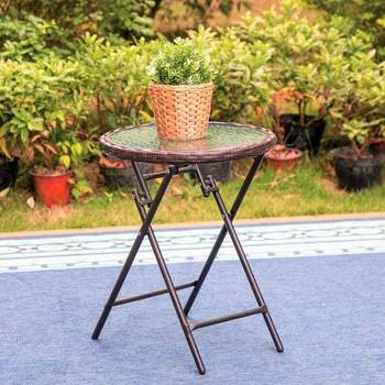 Outdoor Coffee Table with Rattan Tabletop - Captiva Designs